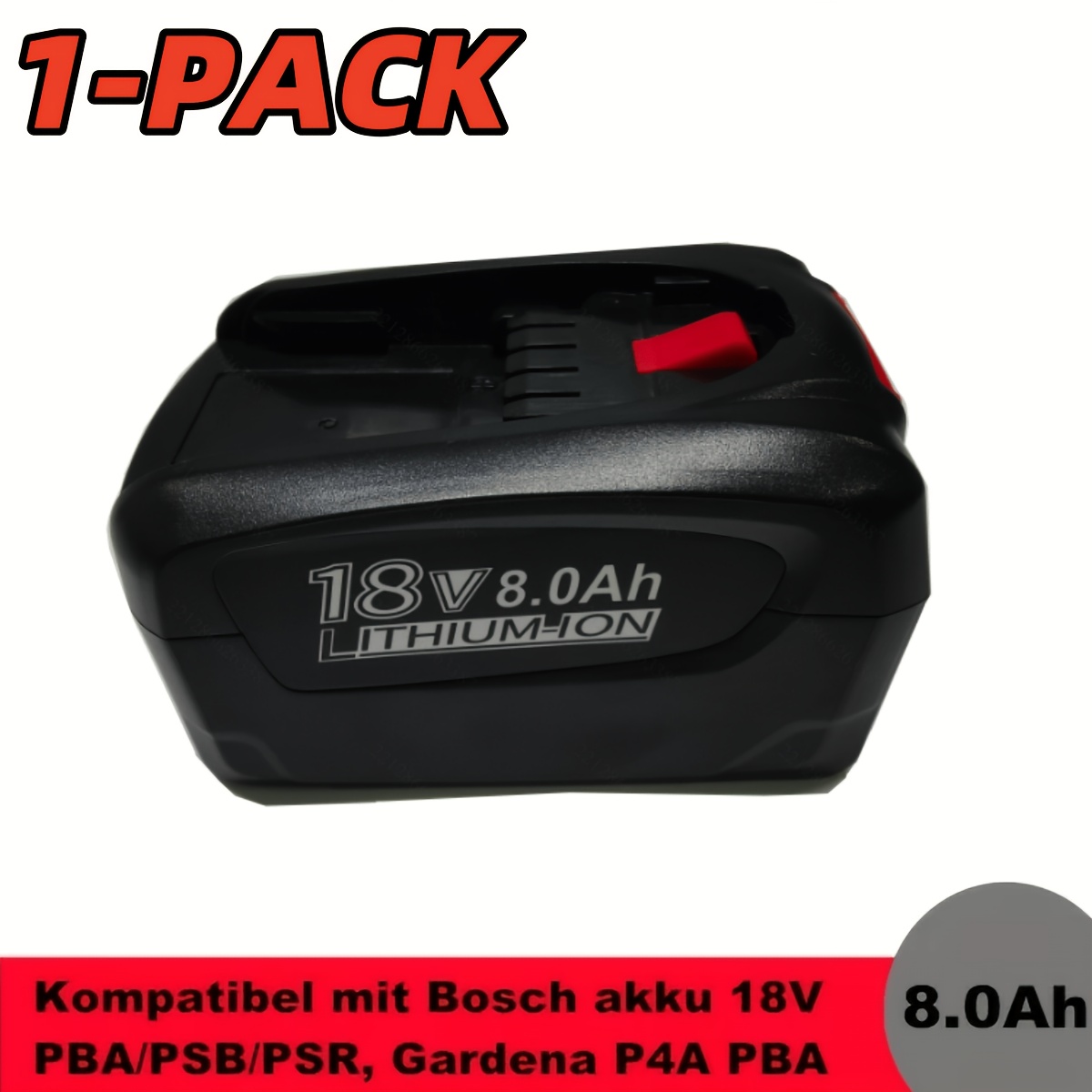 Image of 1/2/4pack Replacement Battery For Battery 18v Pba Psb Psr, Compatible With Green Home And Garden Battery, For 18v, For Gardena 18v 8.0 Ah, For P4a Cordless Tools
