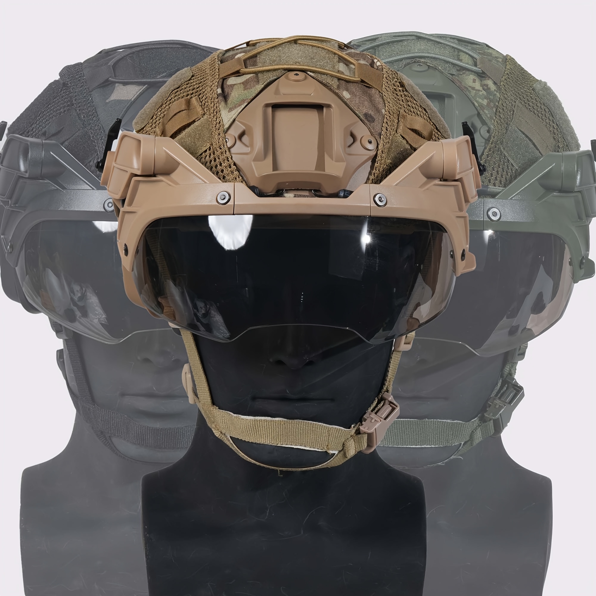 OAREA Fast MH Casque Tactique Airsoft Multicam – ABS, Taille 54-62 Cm, Rails Picatinny