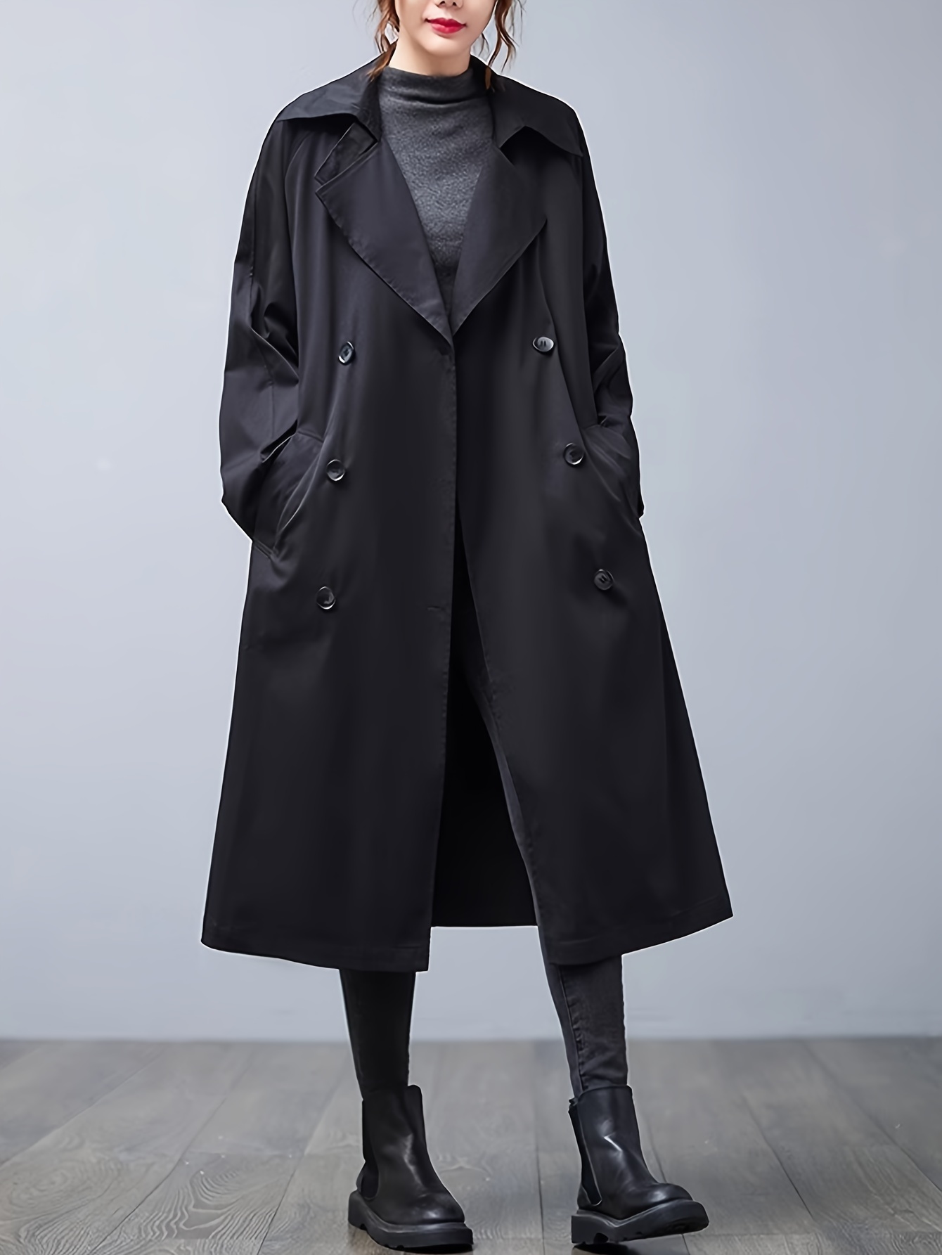 popular loose british style trench coat womens - Temu Canada