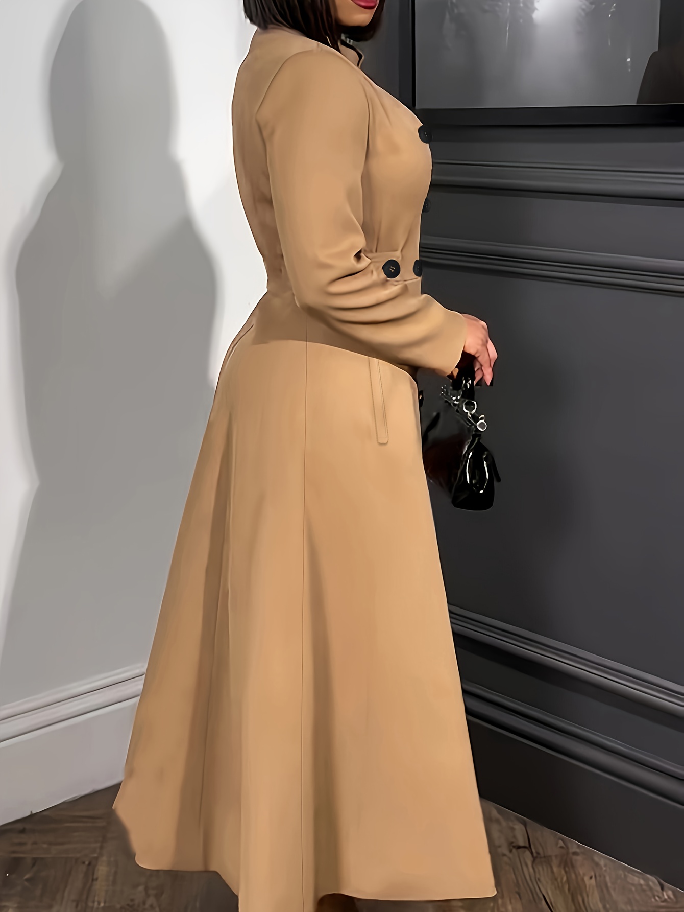 womens elegant double breasted office dress formal everyday Temu