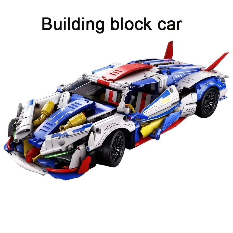 1288pcs Colorful Sports Car Building Blocks Set, Puzzle Assembly Toy, High Difficulty Model, Home Bedroom Decoration, Perfect Gift For Birthday, Day, Halloween, Thanksgiving, Christmas