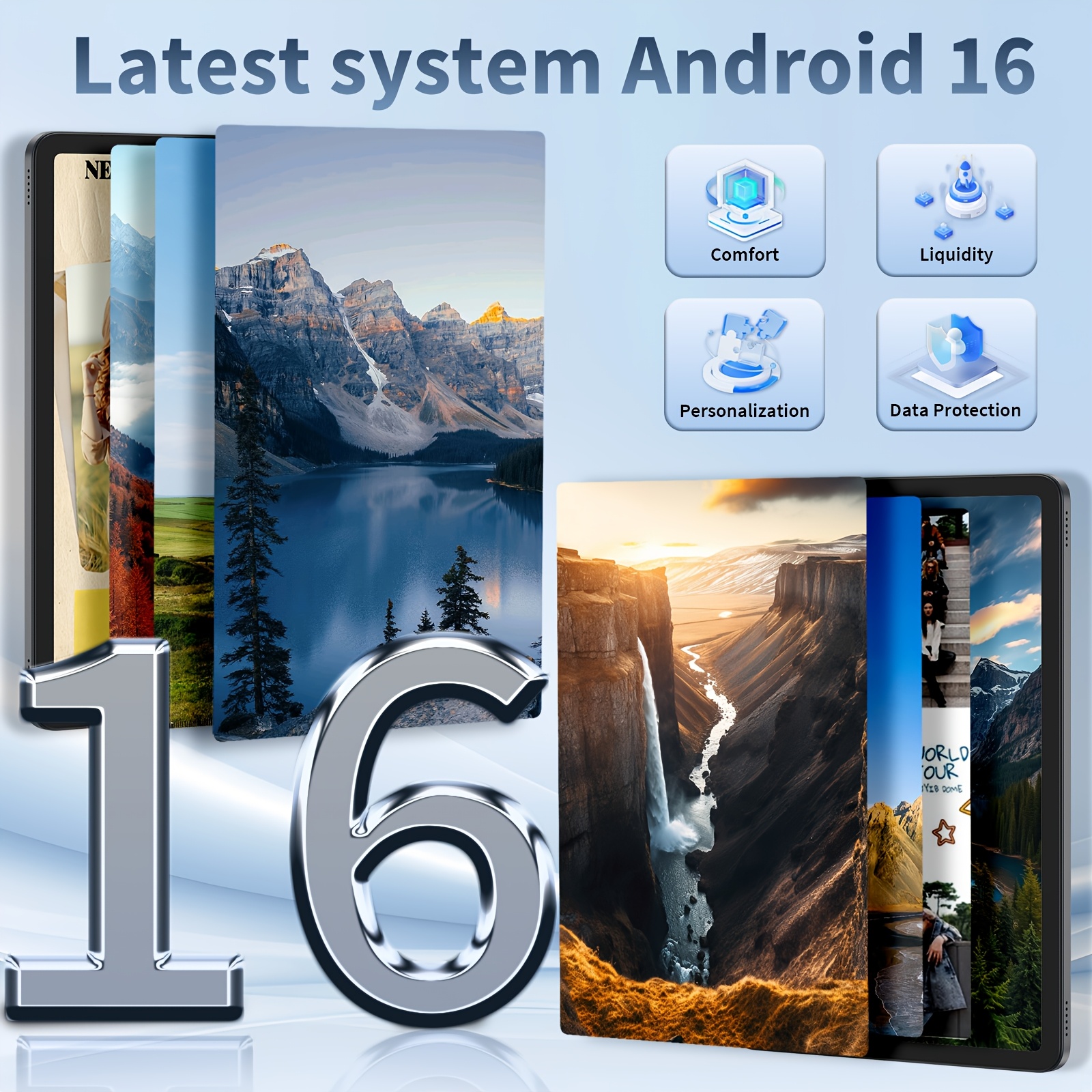 Android 16 System Android Tablet, 12-inch Tablet with Keyboard, 24GB (8GB+16GB) RAM+ 256GB ROM, 5MP+13MP Camera, Supports 2.4G and 5G WiFi, Adopts IPS Display, Includes GMS Services, 2-in-1 Tablet, Comes with Protective Cover, Mouse, and Stylus