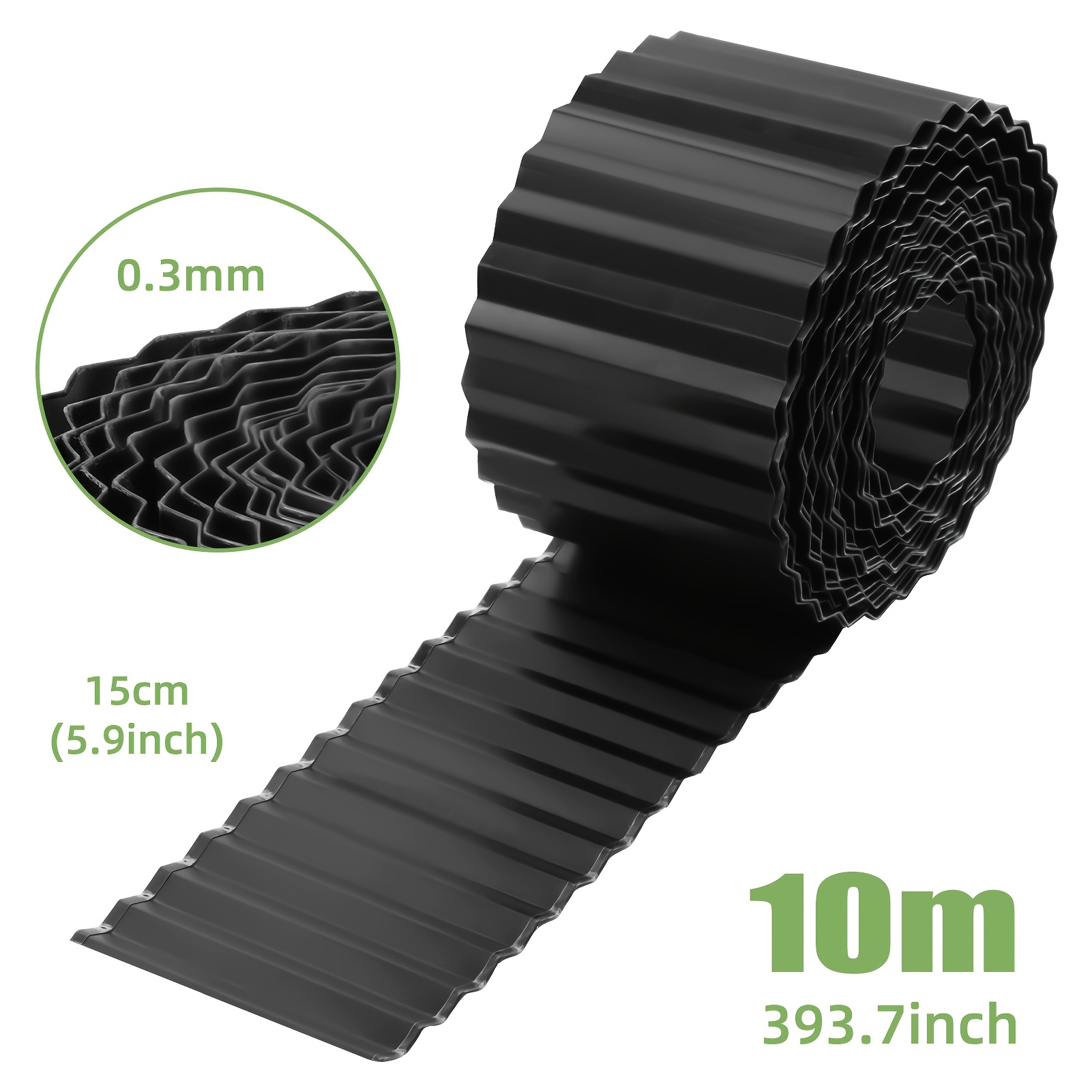 Image of 10m Metal Lawn Edging Garden Fence With Wavy Grass , Galvanized Diy Flexible Garden Plant Bed Edging For Growing Vegetables And Flowers.