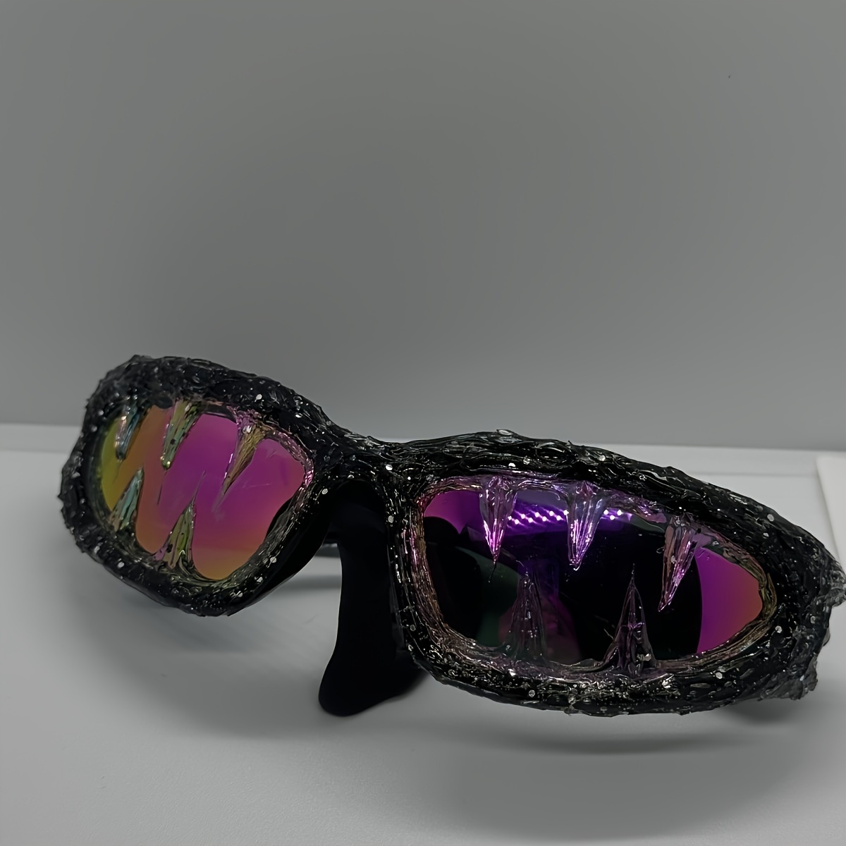 handcrafted trendy hip hop glasses dark cool avant garde design for music festivals halloween and christmas water resistant comfortable wear ideal hip hop photography fashion accessory details 0