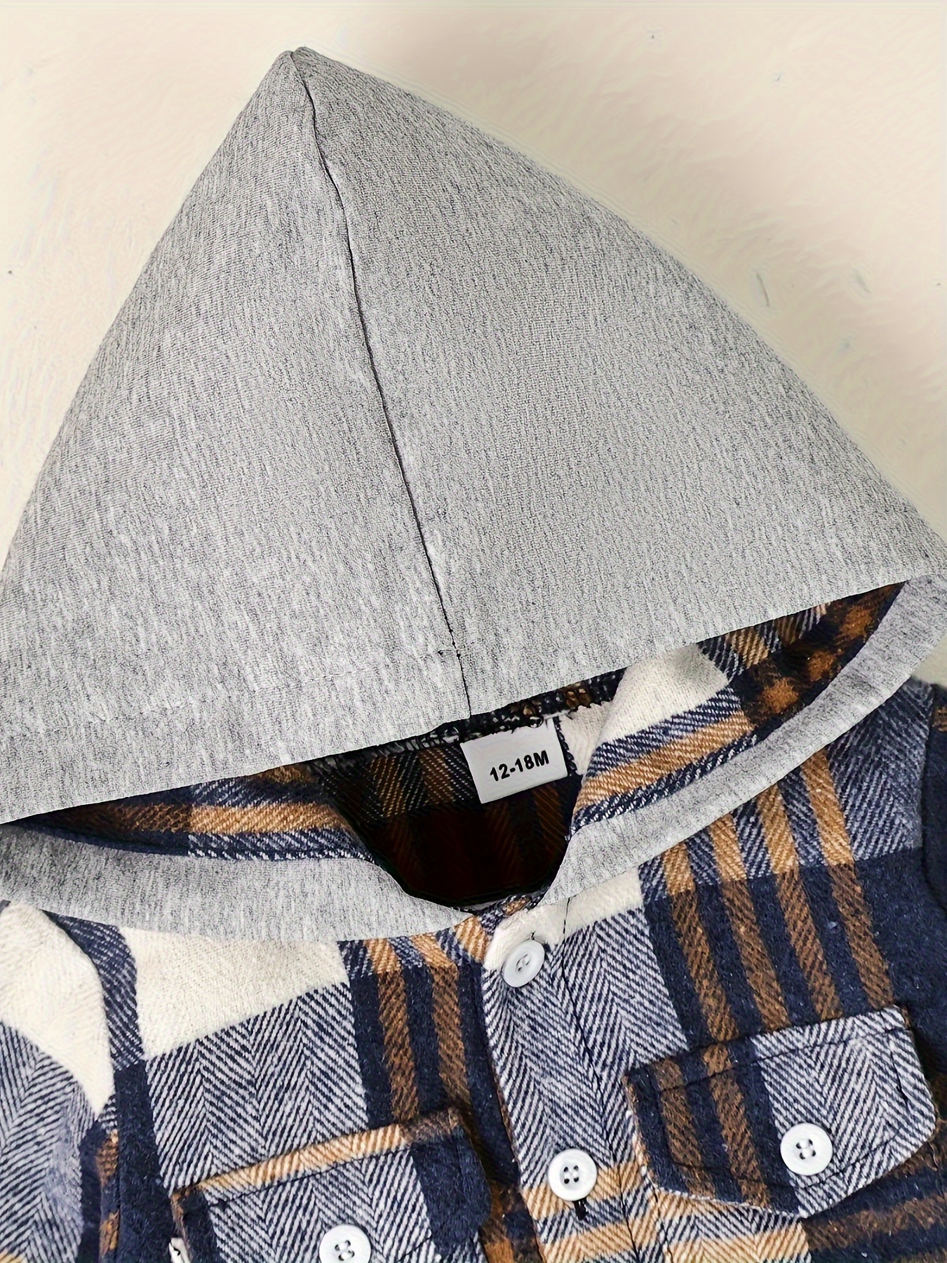 Boy Clothes Toddler Boy Fall Outfits Winter Long Sleeve Plaid Hooded Sweatshirt Pocket Ripped Holes Jeans Clothing Set Dark Khaki 12Months-5T, for Outdoor - Image 7