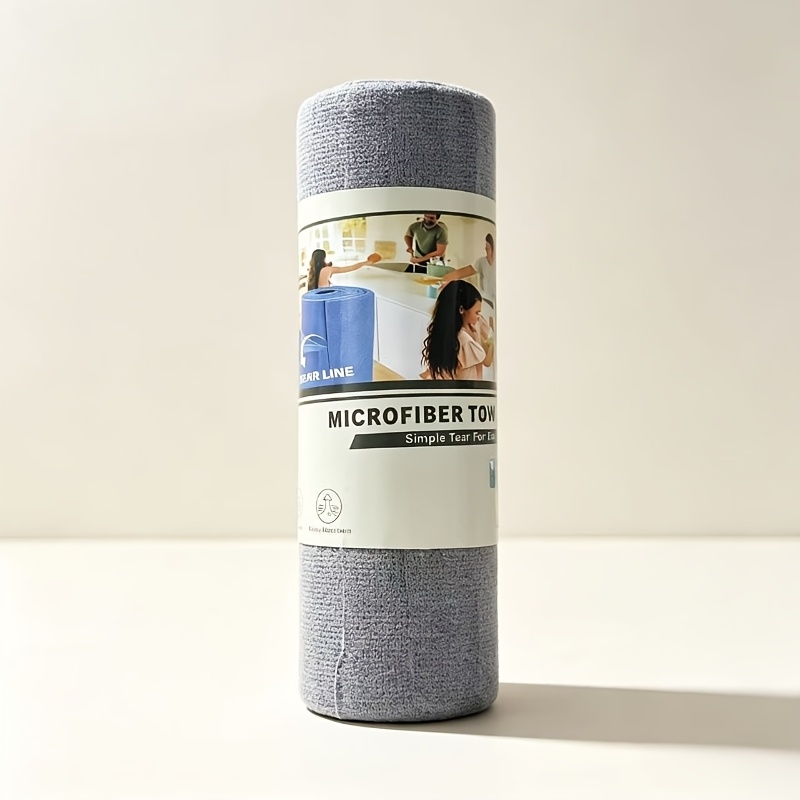 TEMU 50pcs Reusable Cleaning Cloth Roll, Microfiber Dish Towel Roll, Kitchen Cleaning Wipes, Dishwashing Paper Alternative