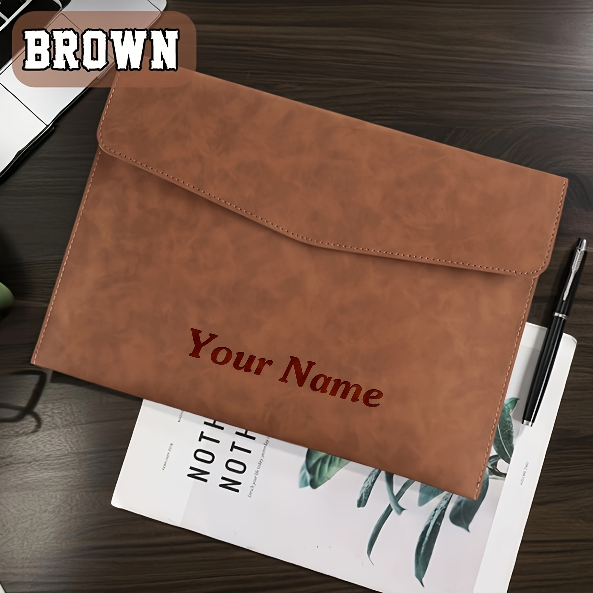 TEMU 1pc Personalized A4 File Folder | Magnetic Closure Waterproof Large Capacity Organizer Custom Birthday Gift | Father's Day Gift