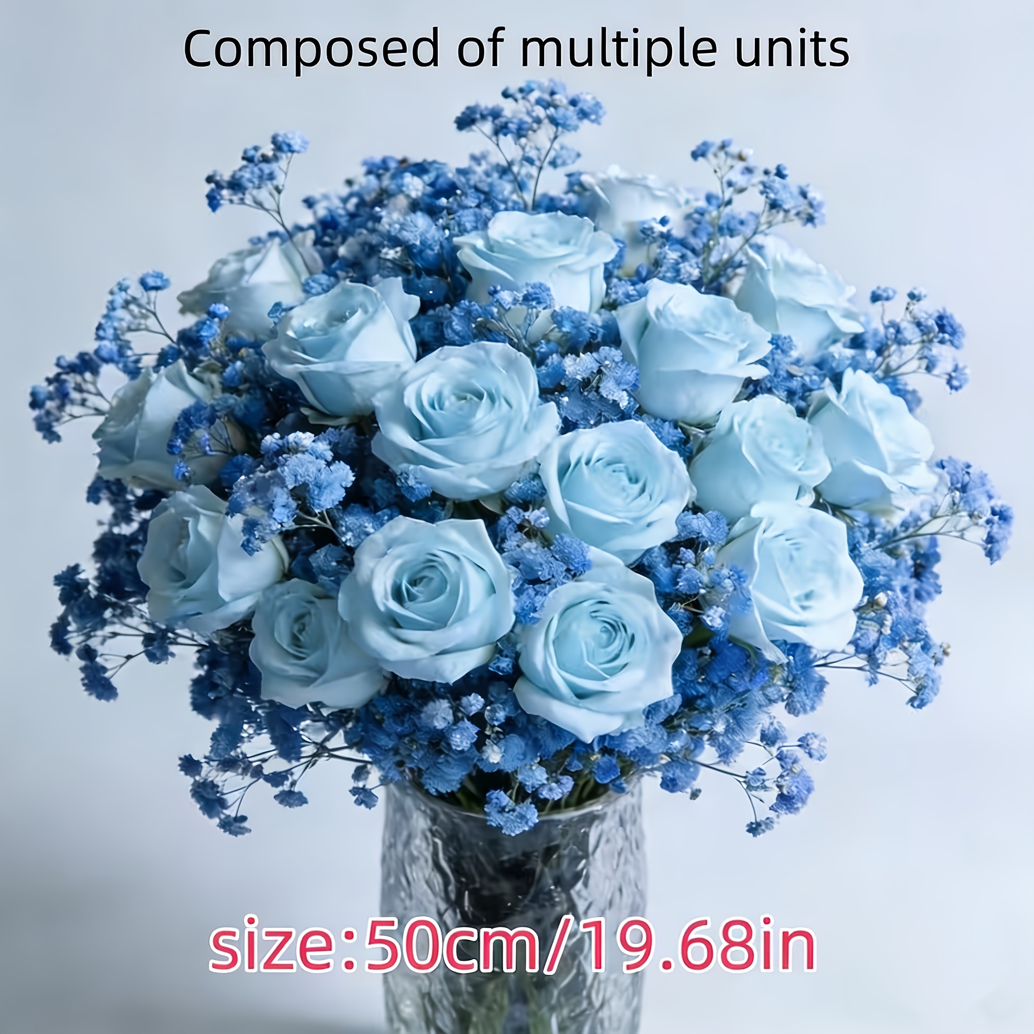 25 teiliger realistischer künstlicher blumenstrauß blauen