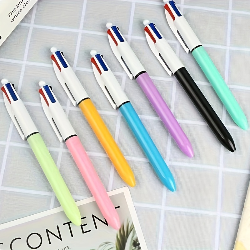 

Ergonomic 4-color Retractable Ballpoint Pens, Medium Point 1.0mm, Assorted Ink Colors For Highlighting And Writing - Ideal For School & Office Supplies Pens For Writing Ink Pens