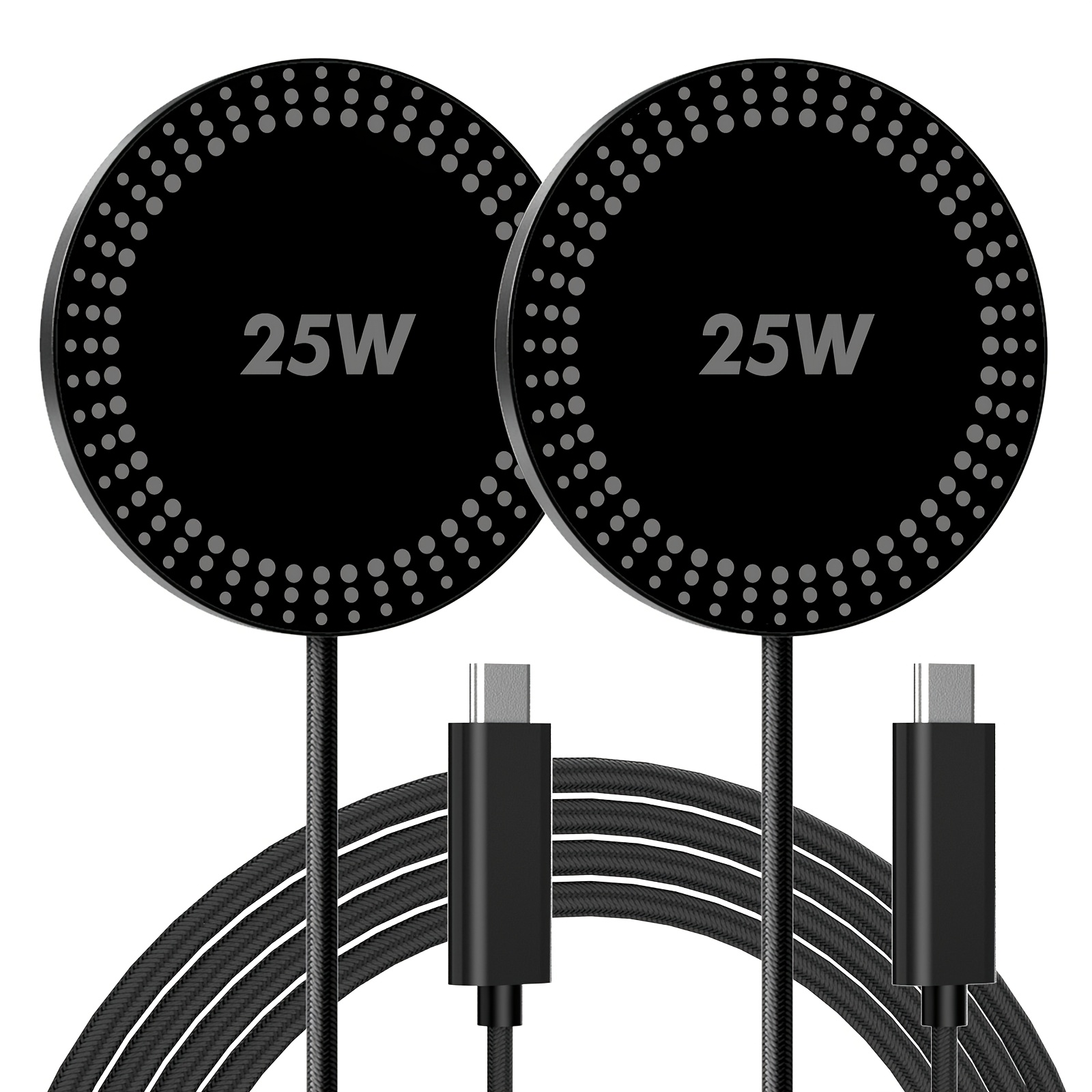 TEMU 25w Magnetic Wireless Charger: Qi2.2 Fast Charging Pad For Iphone Duo 18 Pro Max 17 16 15 14 13 12 Pro , For Airpods 1/2/3/se/ultra, For Series,