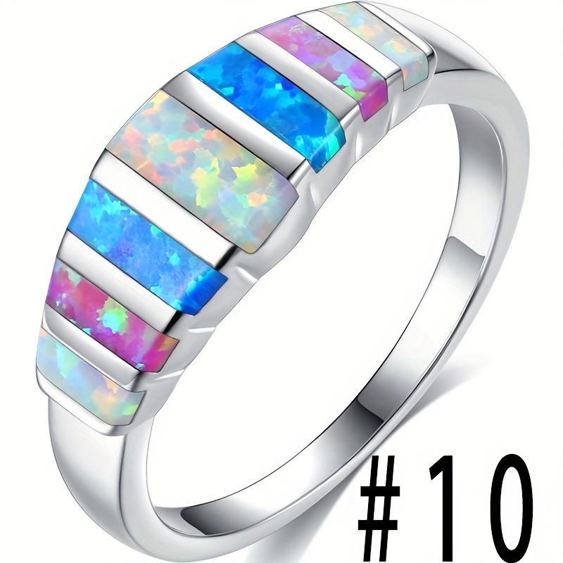 TEMU 1pc Women's Colorful Australian Treasure Ring Versatile Ring, Party Wear, Everyday Jewelry, Trendy Jewelry, Minimalist Ring, Fine Jewelry,