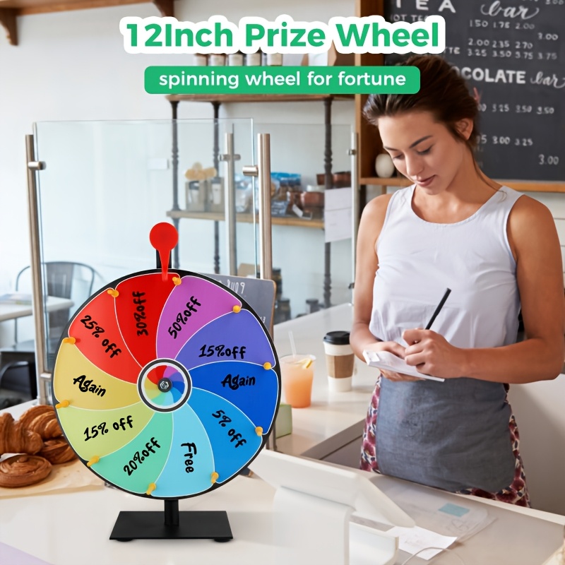 Spinning Prize Wheel, 12 Inch Heavy Duty Roulette Wheel
