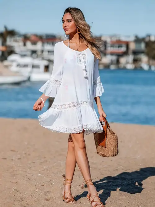 white summer dresses sold on Temu United States white summer dresses sold on Temu United States