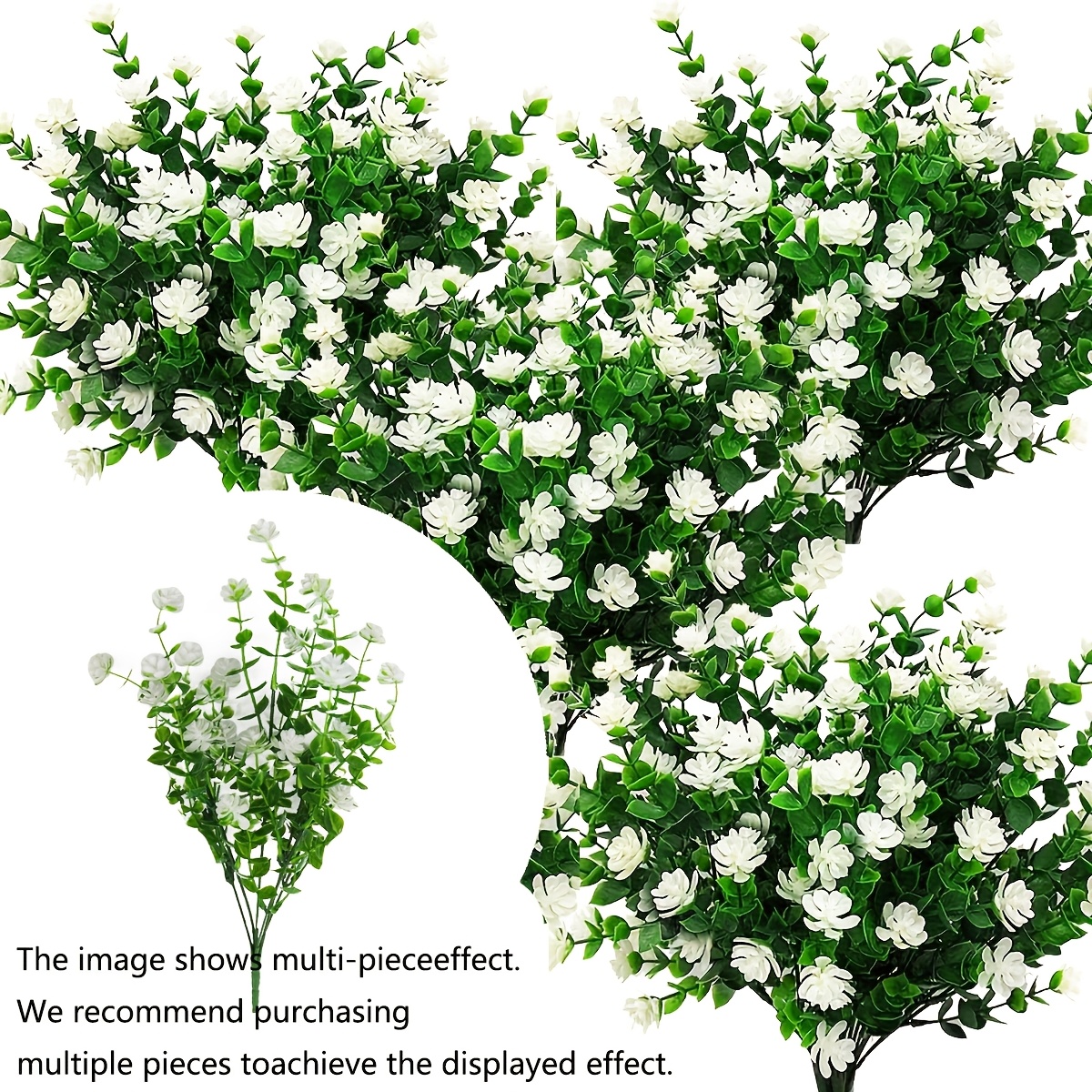 10pcs Uv-resistant Artificial Eucalyptus Flowers - Perfect For Outdoor & Indoor Decor, Home, Garden, And , Perfect For Thanksgiving, Christmas Decor, Halloween Decor