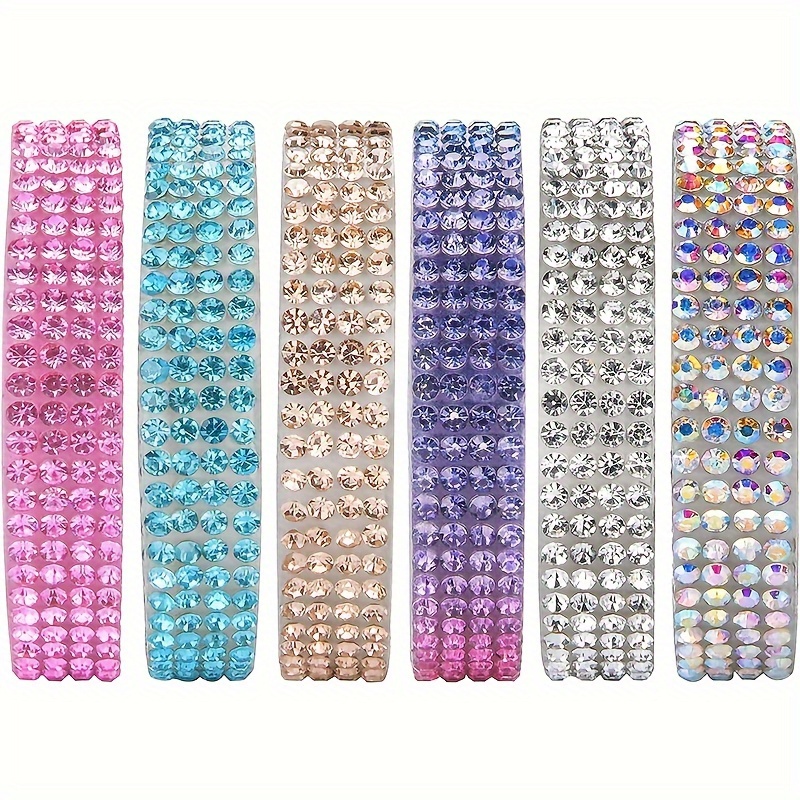 E-shop 6 Rollen Kristall Strass Diamantband Kristall Selbstklebendes Band Diamant Bling Band Rolle Strassband Dekorationsaufkleber für Schuhe Kleidung