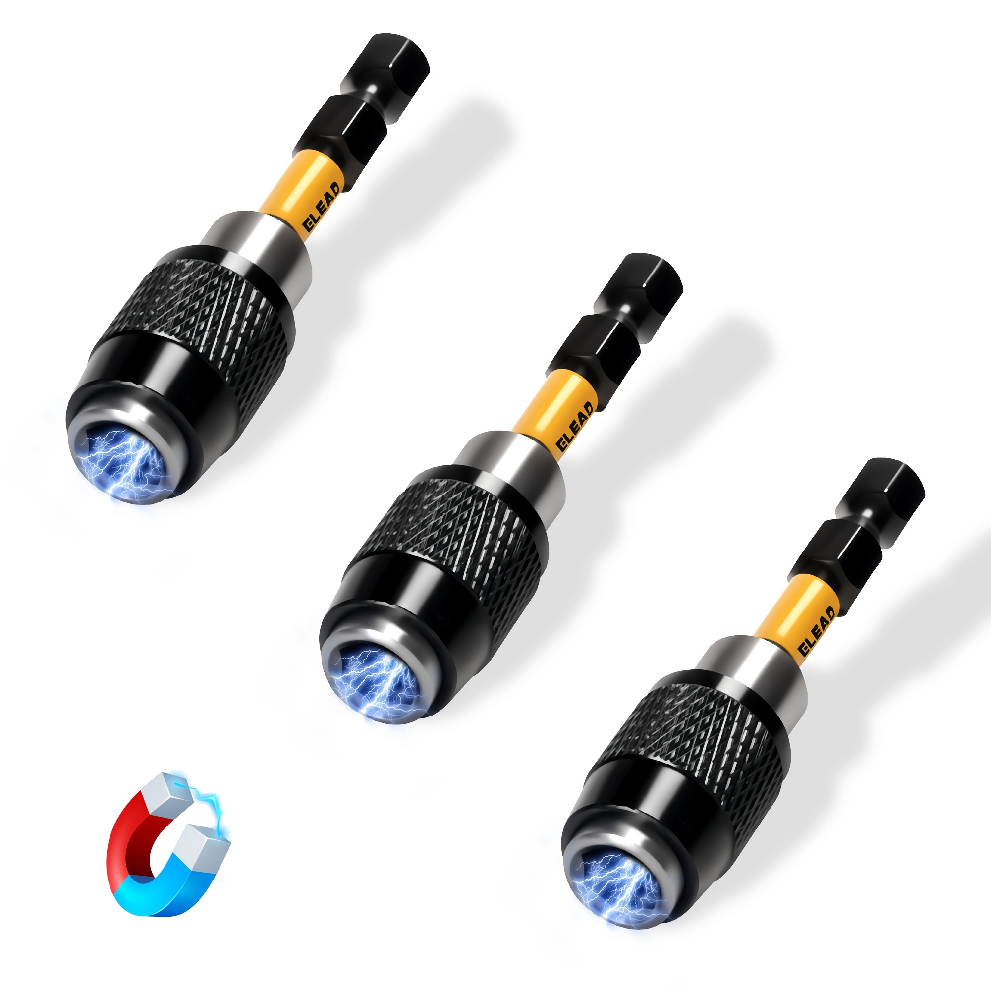 E-shop ELEAD 3-tlg. Schnellwechsel-Bit-Halter, aus 1/4" magnetischem Sechskant-Schäft-Bohrer-Adapter für Schrauben, Muttern, Bohrer, Bit-Set