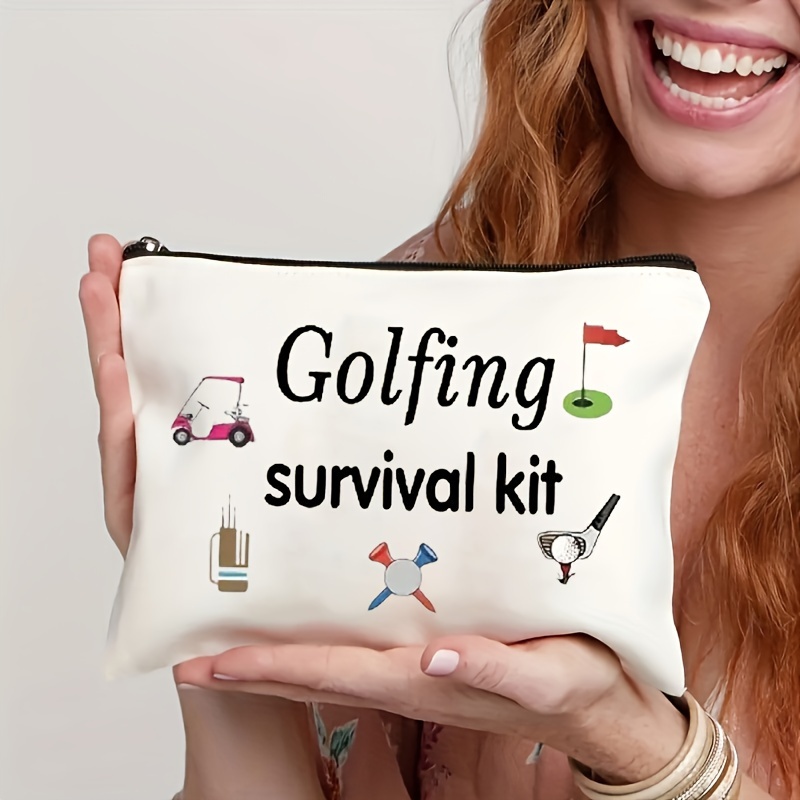 

Golfing Survival Kit Pattern Cosmetic Bag Makeup Bag, Zipper Pouch, Lightweight Makeup Organizer For Travel, Pencil Pouch, Toiletry Bag For Women And Men