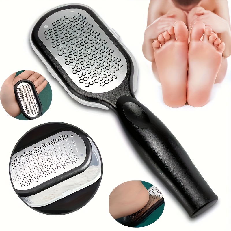 

Professional Stainless Steel Foot File - Callus Remover & Dead Skin Scraper, Ergonomic Handle For Easy Grip, Perfect For Home Or Salon Use