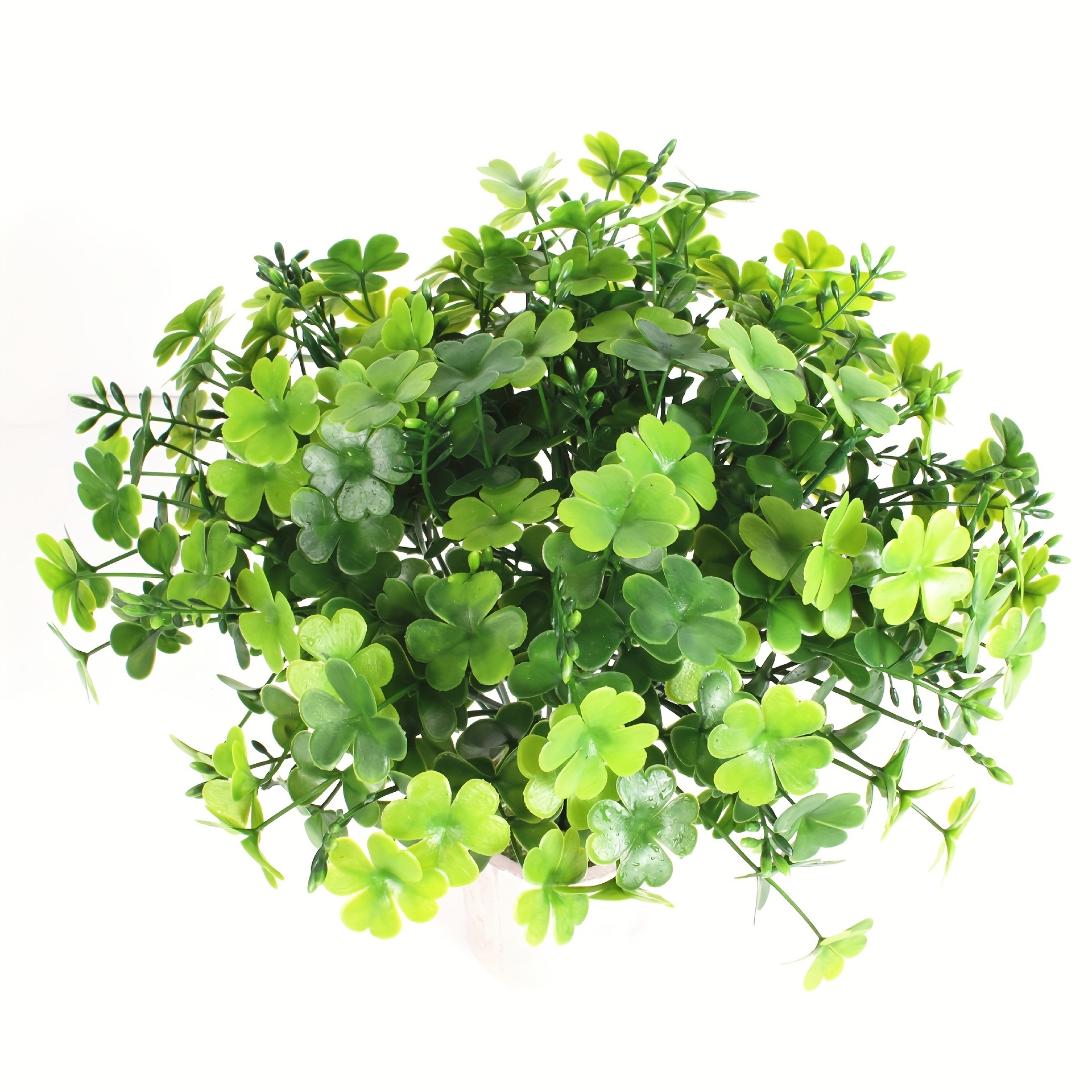 

6pcs Artificial Clover Plants, Plastic Greenery Shrubs For Decor, Thanksgiving Decorative Fake , Wedding Home Office Plastic Stems, 's Day Accents