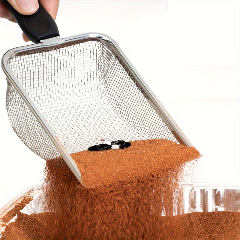 

Stainless Steel Cat Litter Scoop, Fine Mesh Sifter Reptile Sand Substrate Shovel For Bedding Cleanup And Feces Removal