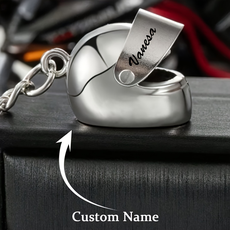 TEMU 1 Personalized Stainless Steel Motorcycle Keychain, Fashionable Shaped Keychain, Customized Engraved Name Letter Amulet Keychain, Providing