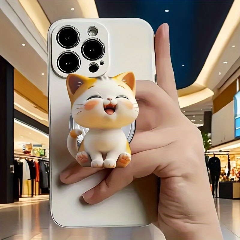 

1pc Cute Cat Light Phone Holder, To Carry, Mobile Phone Support