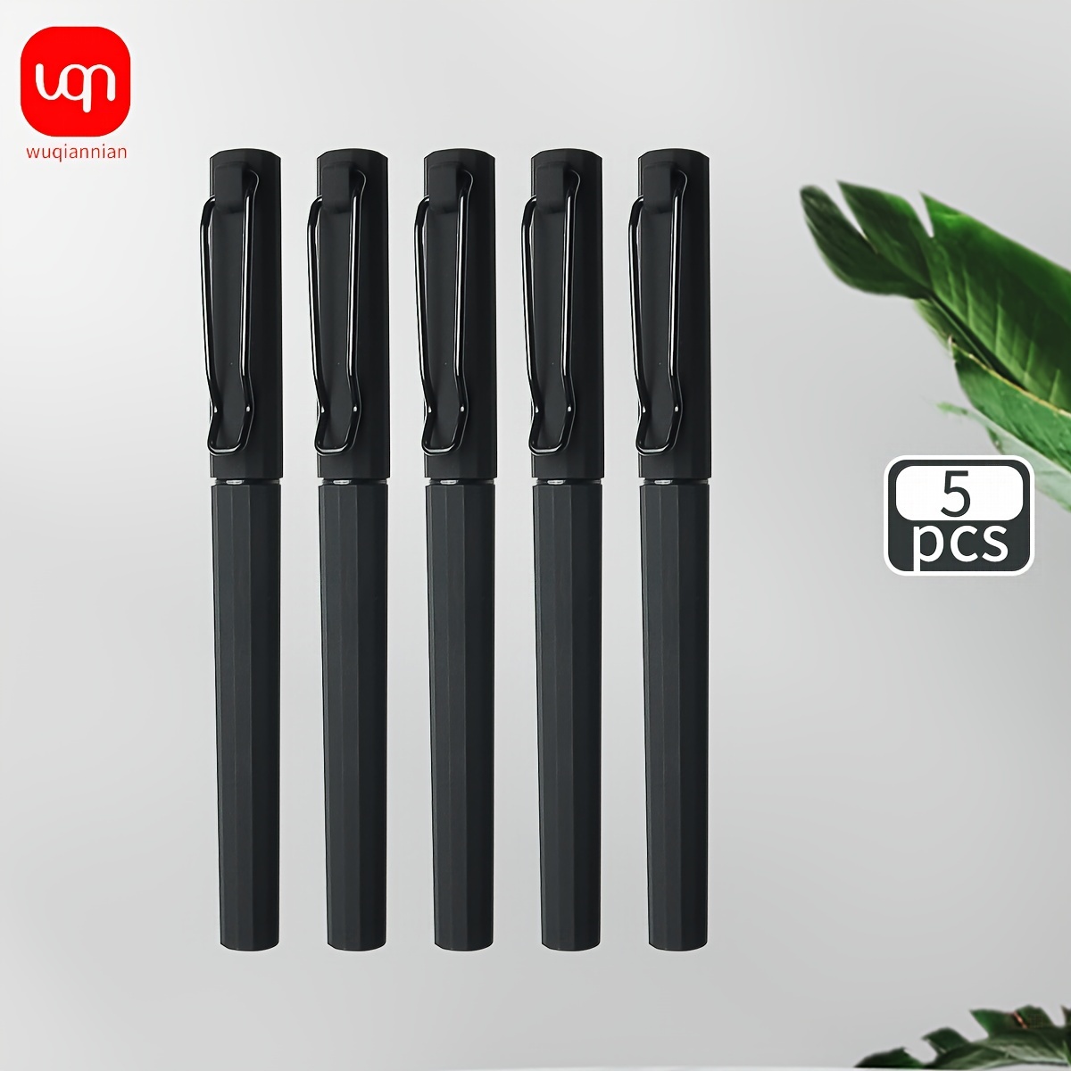 E-shop 2/5 Stück innovative schwarze Neutralstifte mit 0,7 mm Spitze, elastischem Clip-Design für flüssiges Schreiben, gutes Griffgefühl, klare ,