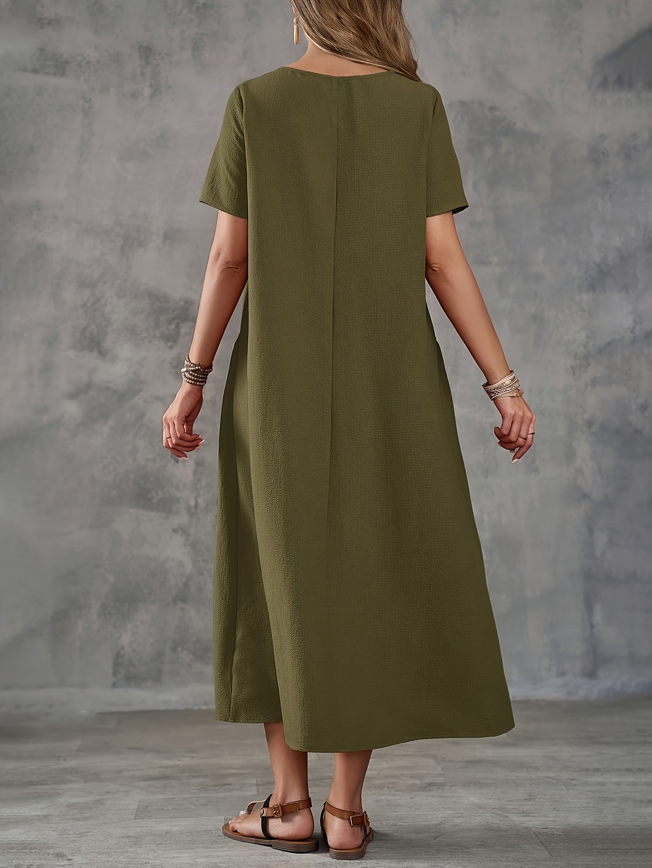 casual green midi dress Well Deserved Midi A-Line Dress  Olive Green  Rebdolls