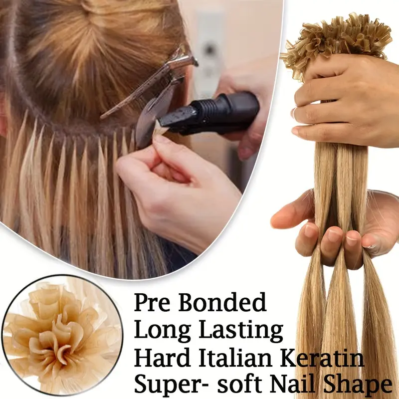 50 strands 50 gram keratin human hair extensions 100 real hair u tip extensions keratin u tip hair extensions nail tips 16in 24in pre bonded u tip hair extensions human hair details 3