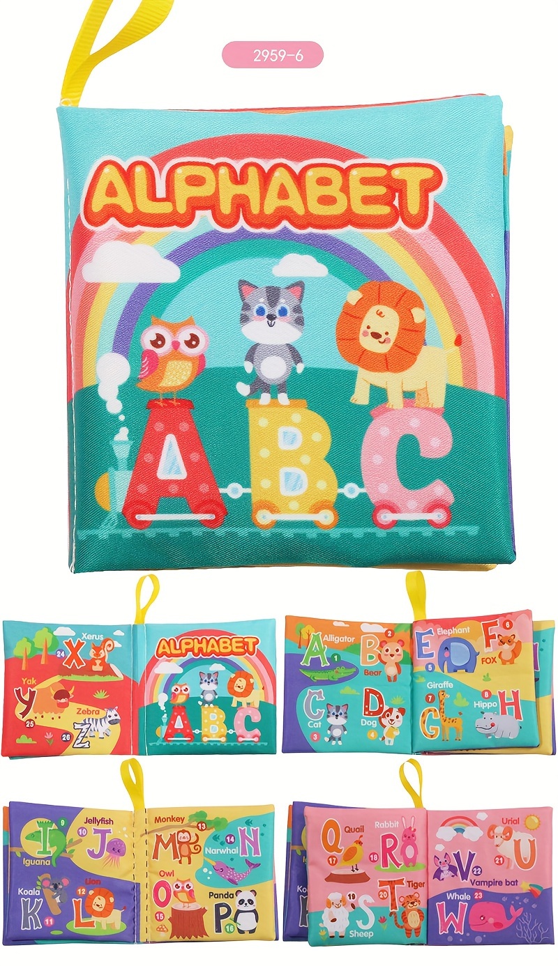 baby cloth book early   toy tear resistant polyester fabric with english alphabet numbers fruits animals for 0 3 years old details 11