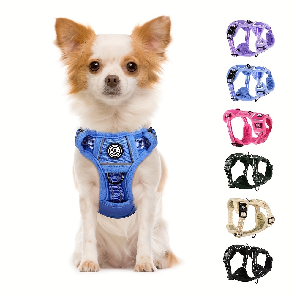 

Dog Harness Small Sized Dog, Pet Harness With 2 Leash Clips, Adjustable Soft Padded Dog Vest Harnesses, Reflective No-choke Pet Oxford Vest