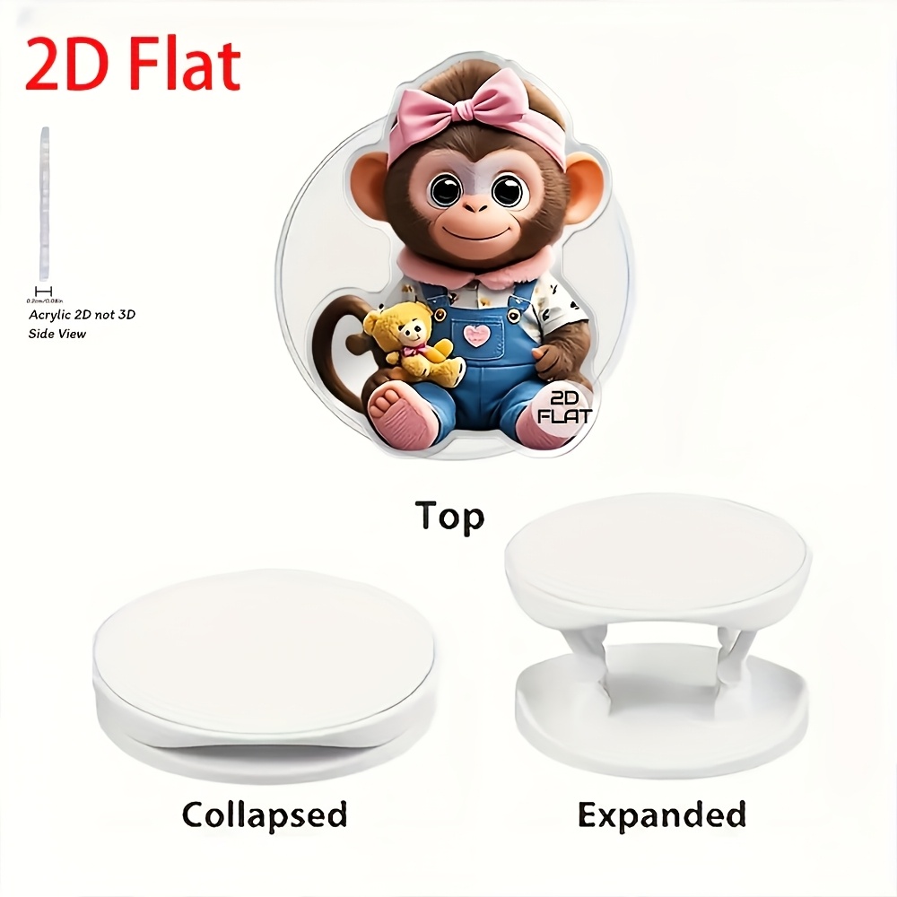 Cute Monkey Cartoon Pattern Acrylic Extendable Phone Stand