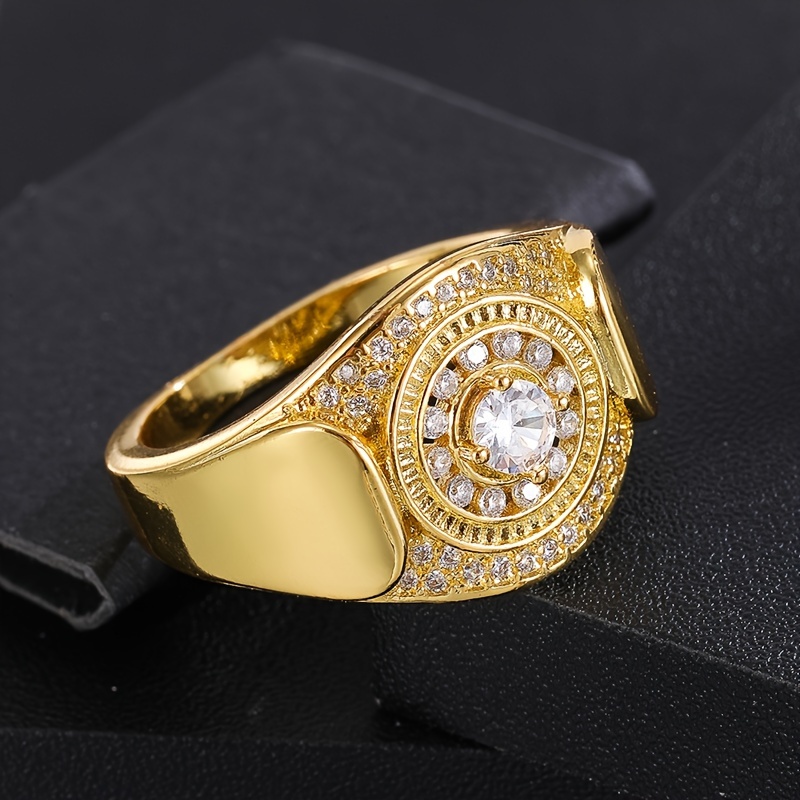 Men's Watch Inspired Ring with Sparkling Synthetic Zirconia