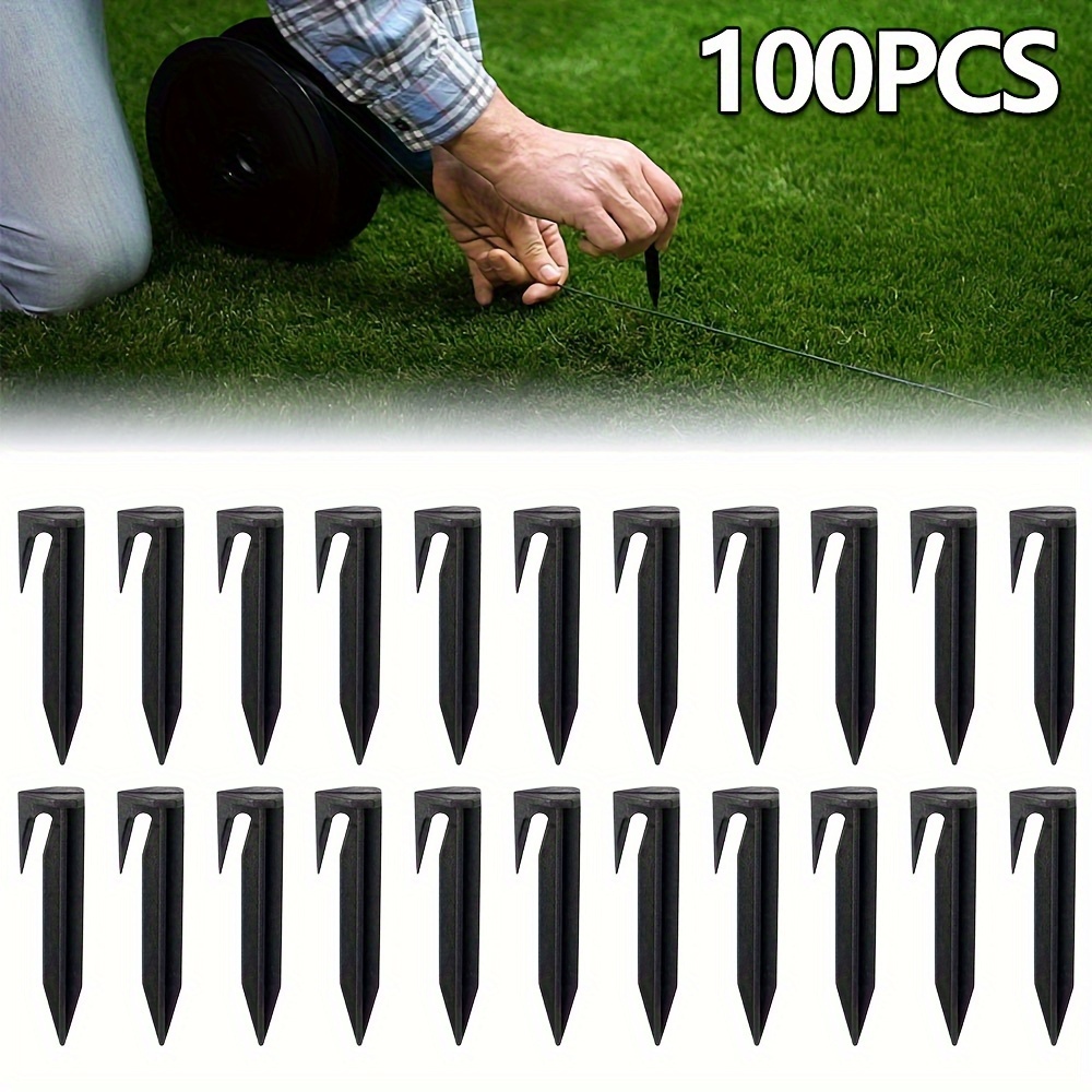 

100pcs Garden Lawn Mower Pins, Pp Pegs For Laying Cables, Fixing Pins For Robotic Lawn Mower Accessories