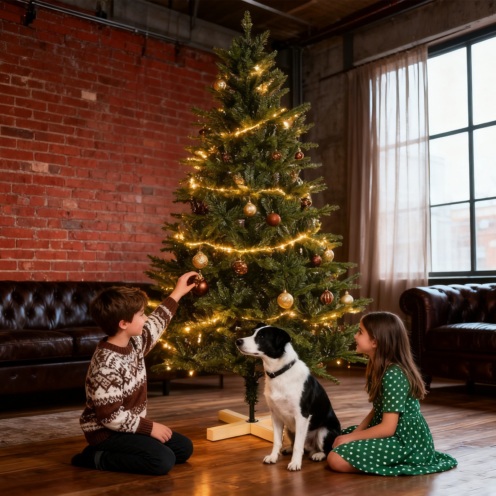 TEMU Mixed Pvc & Pe Needle Christmas Tree Auto-spread Branches With Wooden Base Dense Foliage Holiday Decoration
