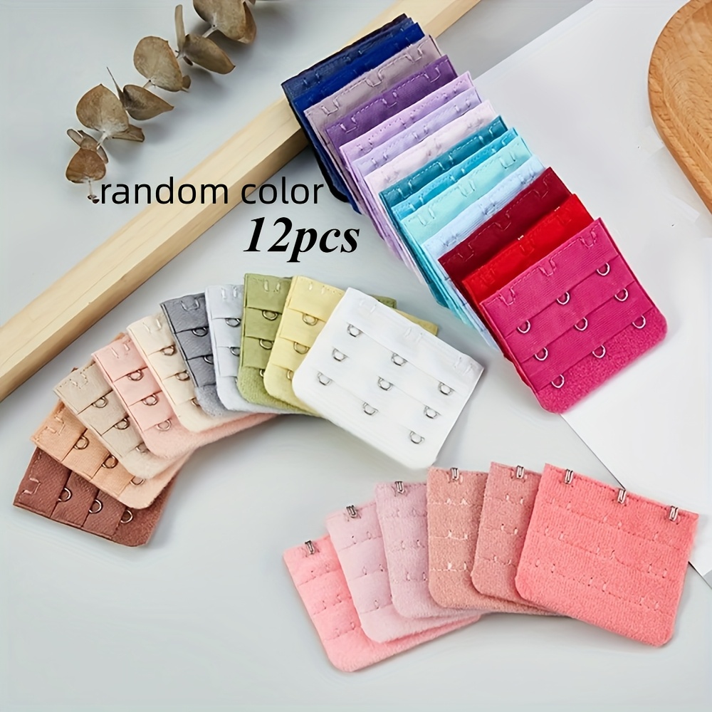 12pcs Random Color Stainless Steel Three--button Underwear With Extendable Fasteners And Adjustable Back Fasteners
