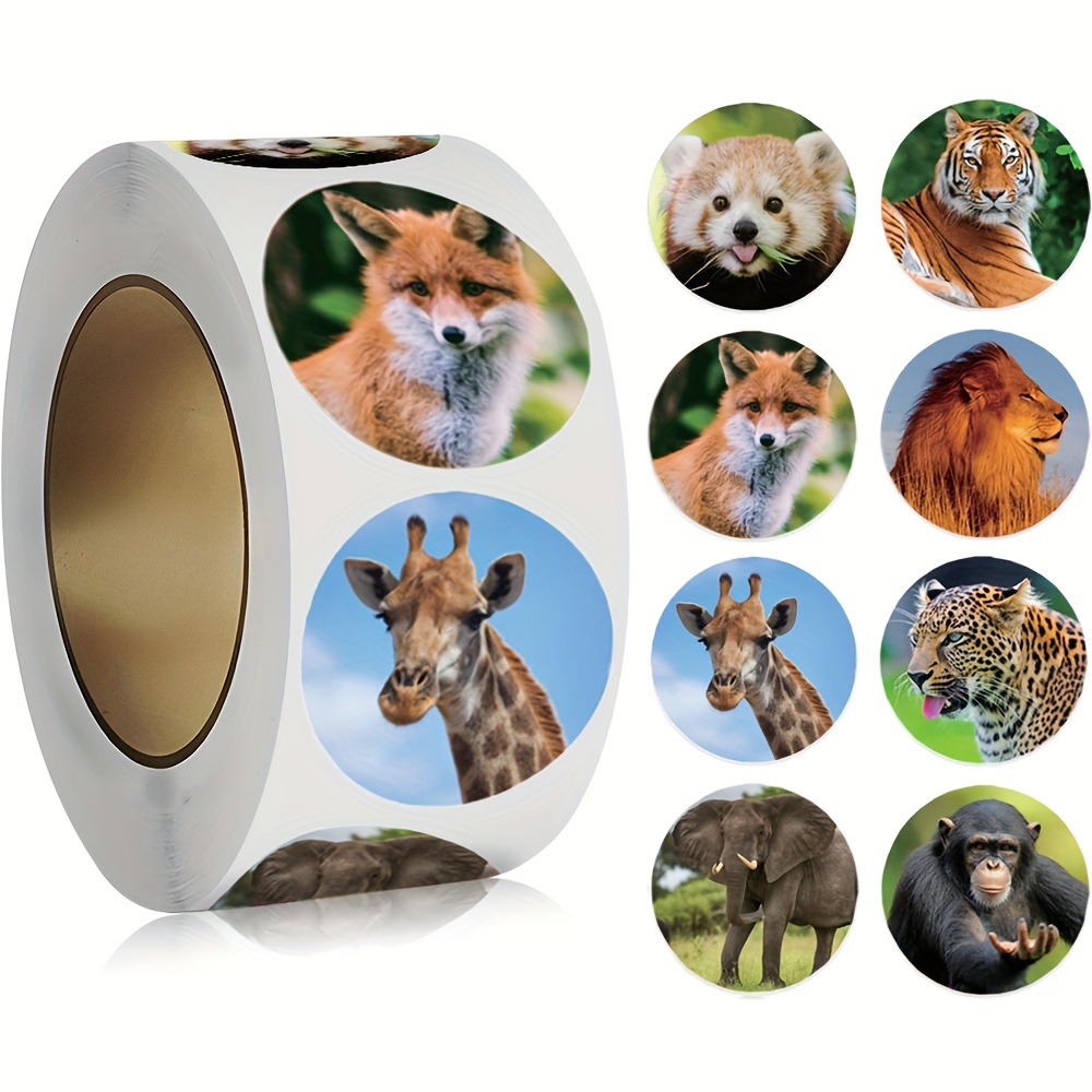 500pcs/roll Round Animals Stickers Party Gifts Decorative Seals And Stickers Office Stationery Sticker