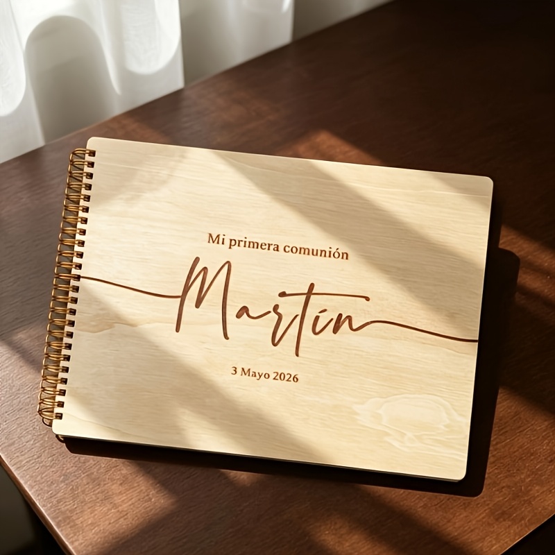TEMU Personalized First Communion Guest Book & Signature Album - Custom Name/text Suitable For Baptism, Confirmation, Shower, Birthday Parties -