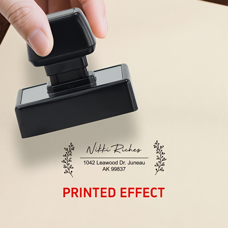 Image of Deluxe Custom Self-inking Return Address Stamp - Professional Postal Seal With Ergonomic Handle, Perfect For Office Use, Business And Personalized Stationery Supplies