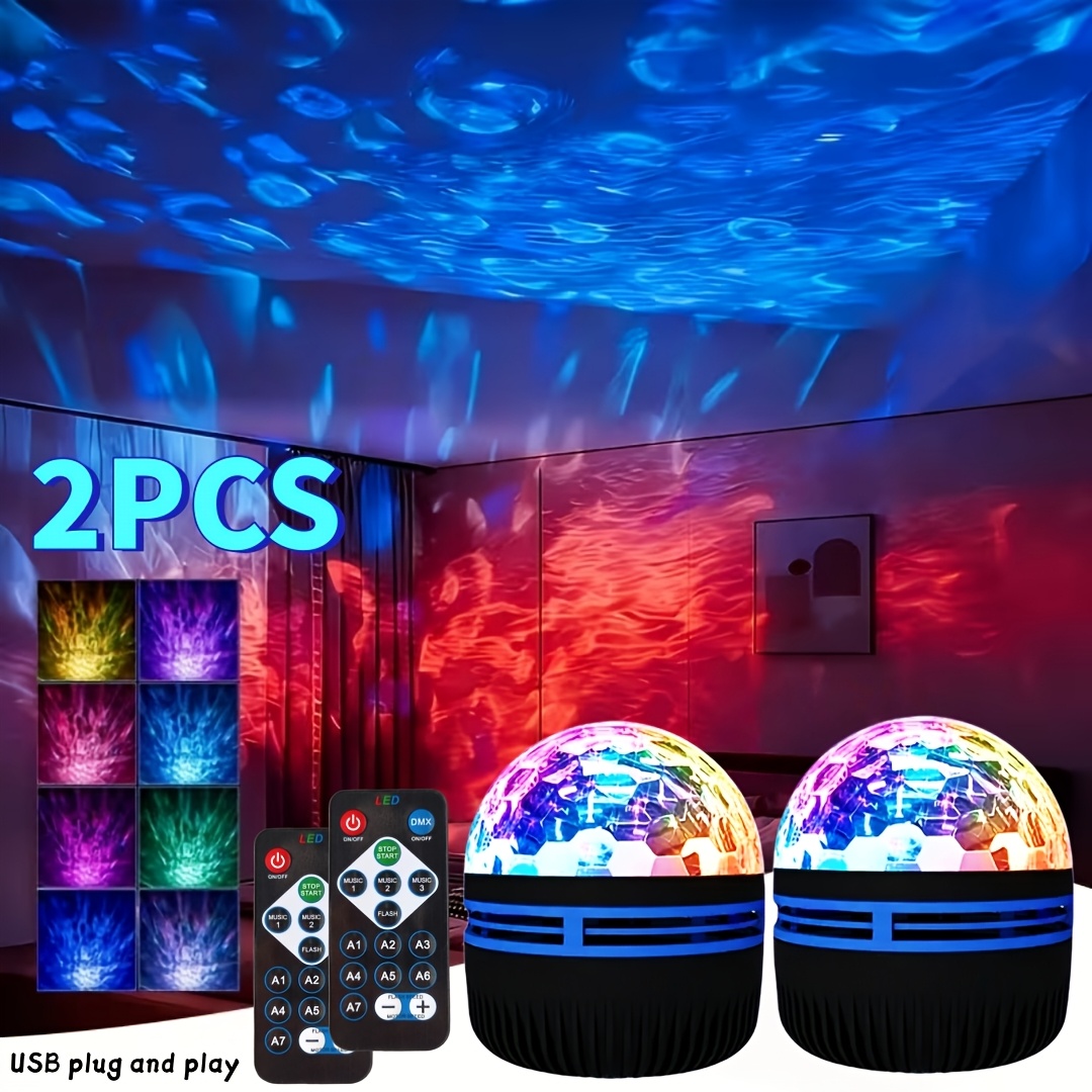 TEMU 2pcs Lampe de Nuit de Projection Nuage Étoilé Multicolore | Petite Lampe de Bureau LED Cadeau de Noël | Cadeau d'Halloween | Cadeau de