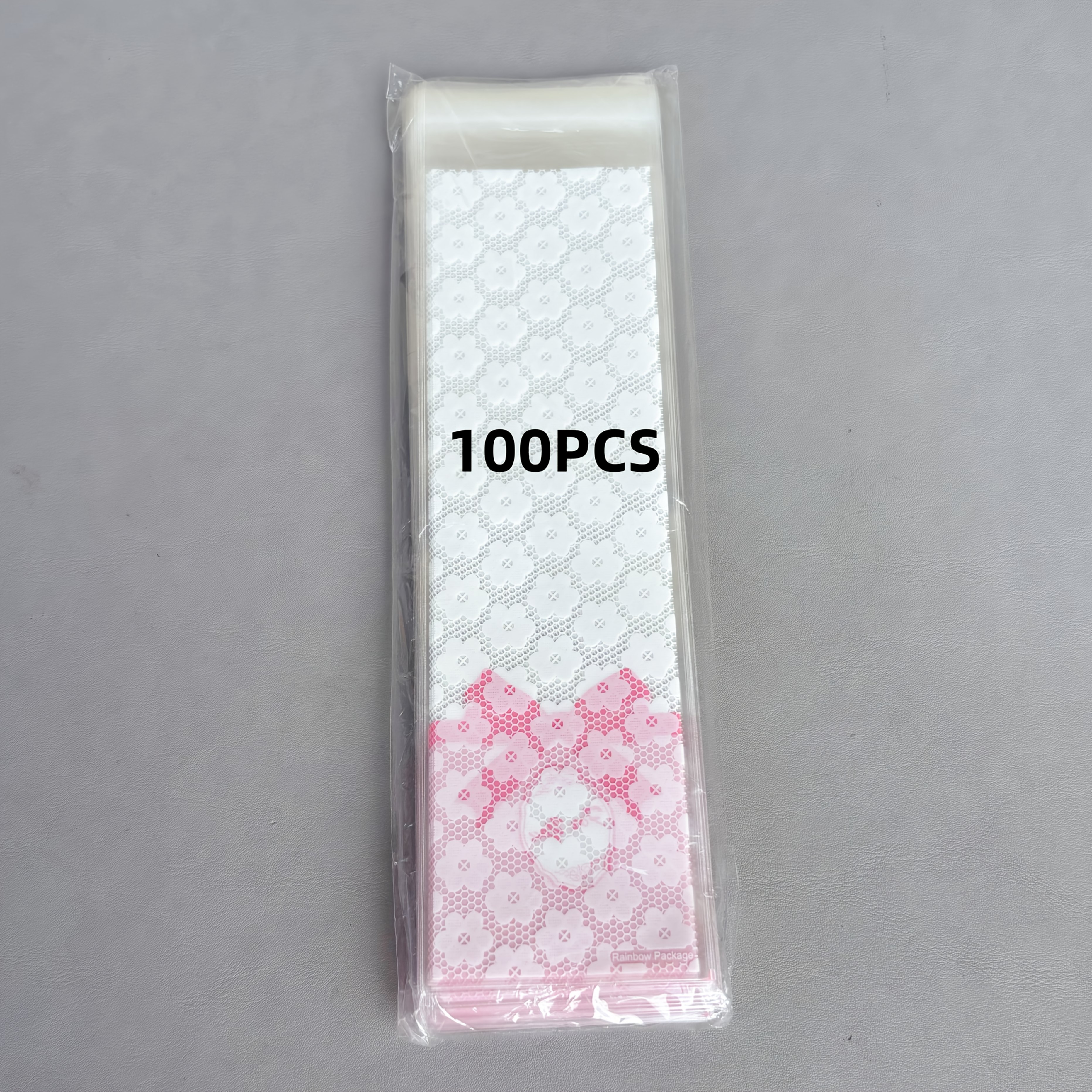 TEMU Lot de 50/100 sacs OPP en plastique , style tendance, sacs auto-adhésifs avec fleurs et nœuds