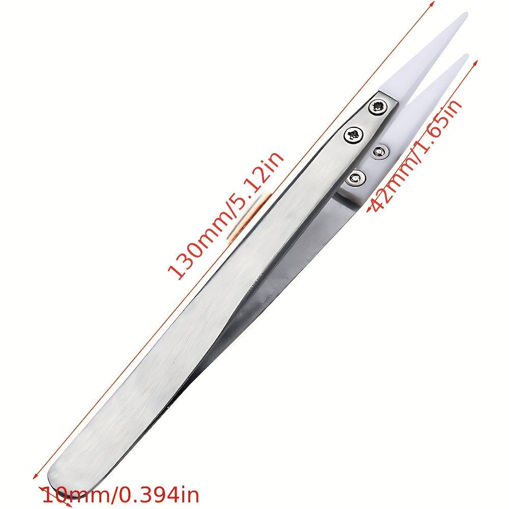 TEMU Anti-static Ceramic Tweezers, Ceramic Tweezers, Ceramic Clips, High-temperature Ceramic Tweezers