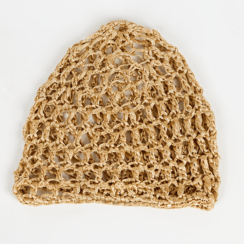 TEMU 1 pièce Bonnet à cheveux pour adulte, bandeau écharpe en ajourée, chapeau en résille de couleur unie