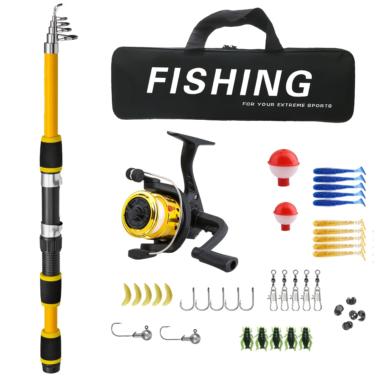 VBESTLIFE Angelrute Teleskop - Hochfestes Glasfaser 1,8-3,0m Camping Angelrute