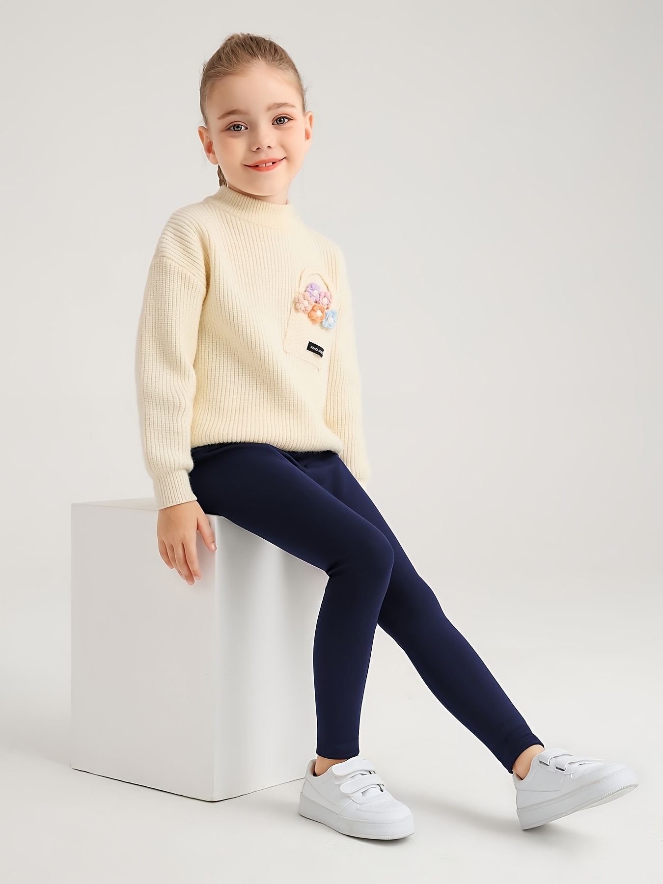 cozy fleece lined cotton leggings stretchy warm Temu