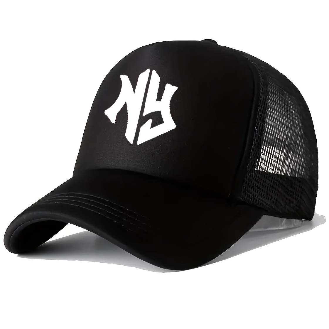 1pc "ny" Letter Casual Baseball Cap Unisex Mesh Breathable Adjustable For Daily Activities Outdoor Travel Stylish Trucker Cap