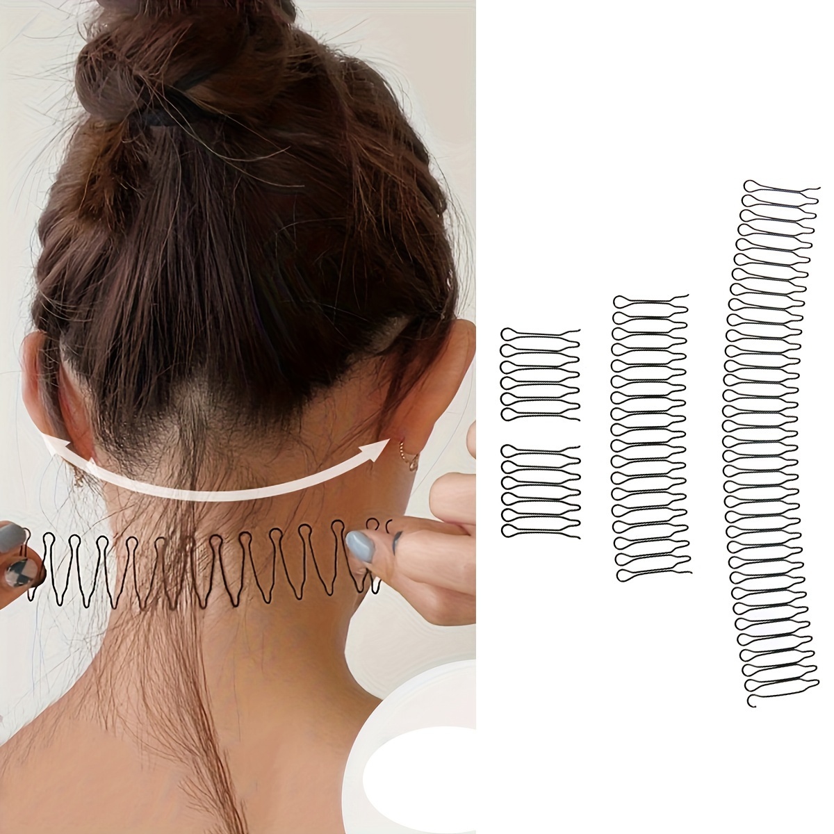 

4pcs/set Wavy Hair Trimming Fork Combing Tools Fixer Comb Hair Pin Wavy Comb Clips Bobby Pins Mini Bangs Holder For Women - All Seasons Hairdressing