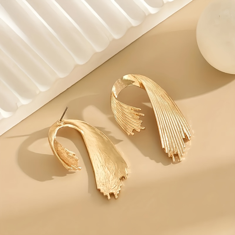 TEMU Pair Of Elegant Personalized Striped Fashion, Retro Unique Styling Design, Suitable For Women' Party Banquet Vacation Wear Or Holiday Gifting