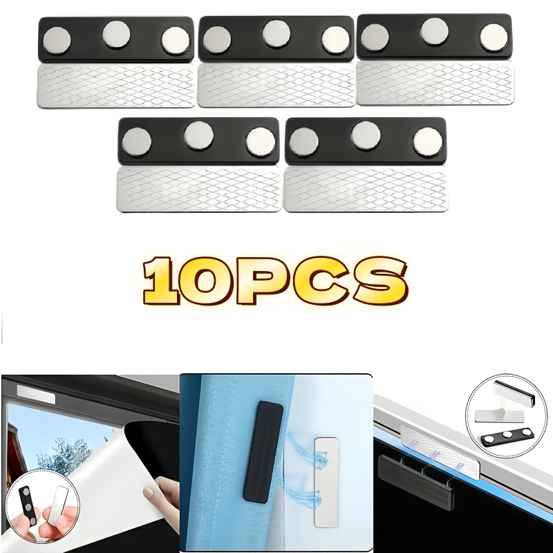 E-shop 10 Stück Magnetische Vorhangverschlüsse, Bohrfreie Verdunkelungsvorhangmagnete, Starke Magnetische Vorhangclips zur Lichtblockierung, Einfach zu