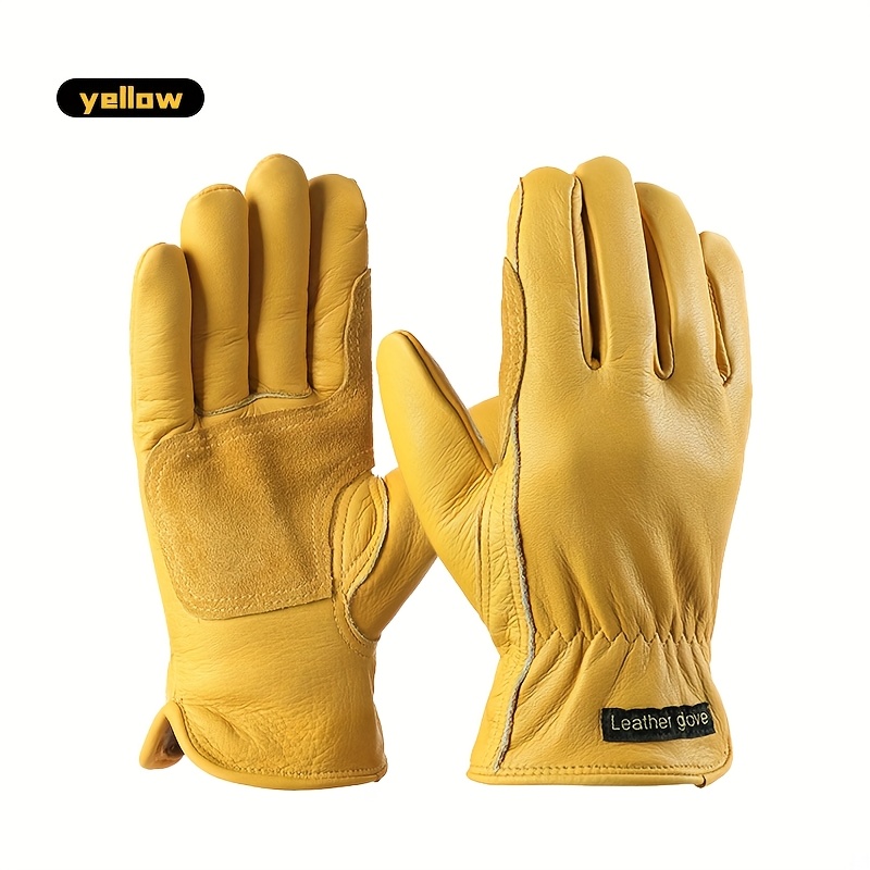 Men's Genuine Leather Gloves Cowhide Gloves Inner